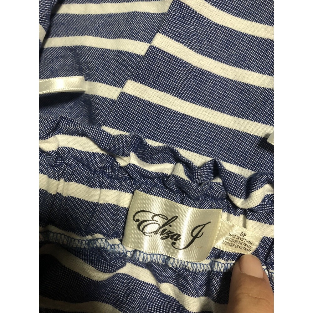 Eliza J Striped Tassel‎ Off Shoulder Dress Size 0P Womens Summer - Picture 4 of 6